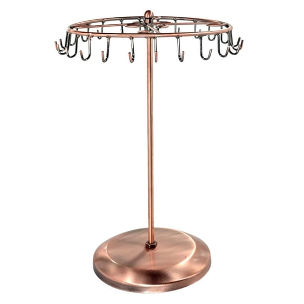 Stylish Vintage Metal Rotating Jewelry Stand for Necklaces, Bracelets, and Keychains - Organize and Display Your Collection with Ease