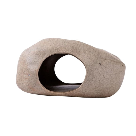 Forma de piedra Hámster Cueva Paisaje Cerámica Escondite Nido Jaula Critter Baño Mascotas Hábitat Casa para enanos Jerbos Chinchillas Ratones Erizos 17cmx12cmx8.3cm