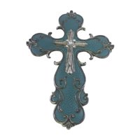 Bothyi - Escultura De Resina Con Forma De Cruz Para Decoración De Pared, Ideal Para Jardín, Hogar Y Sala De Estar, 20,5 X 29,5 Cm.