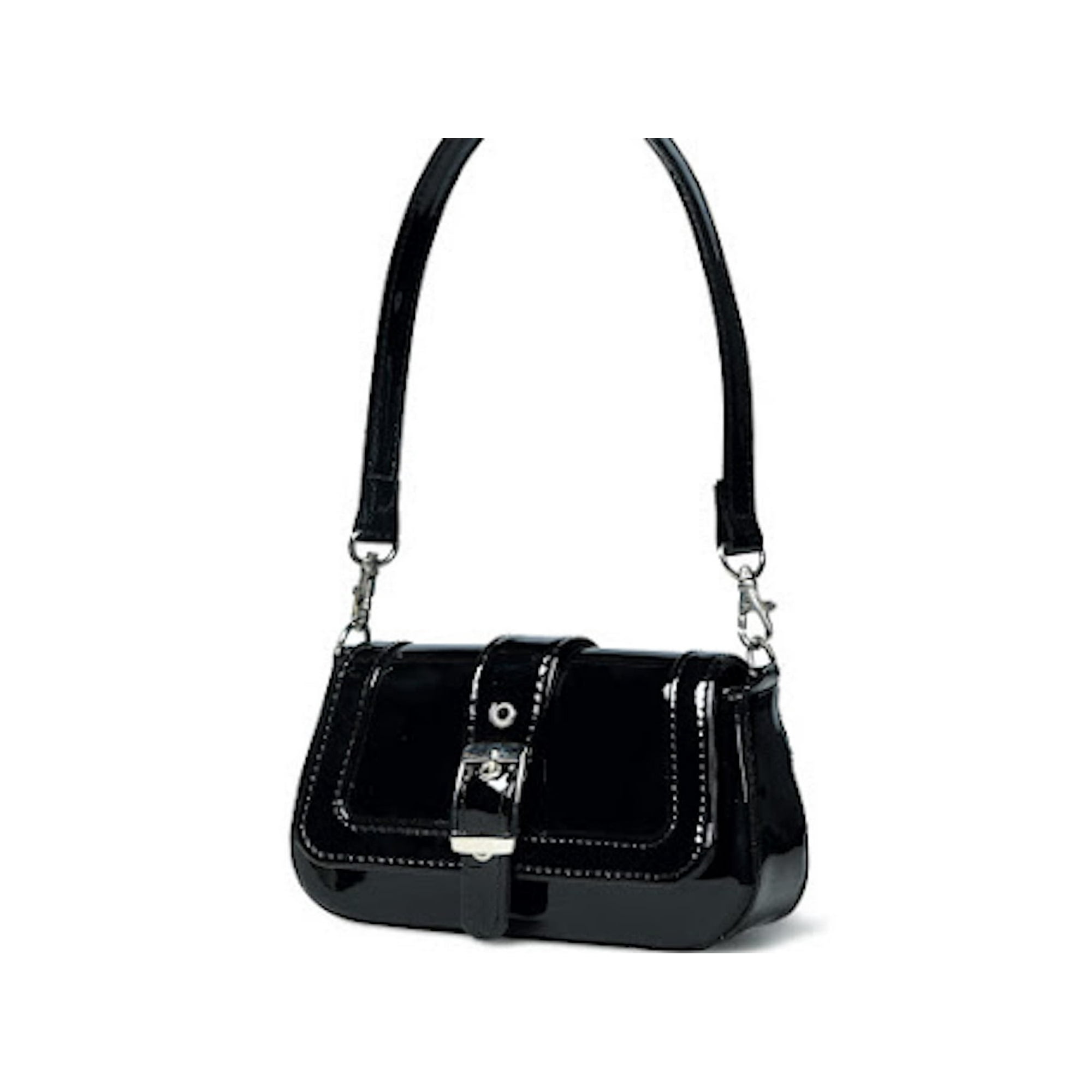 Cartera Sharo Pequeña Cuero Charol Negra