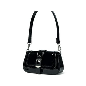 Cartera Sharo Pequeña Cuero Charol Negra