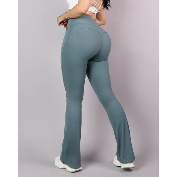 Calza Flare Deportiva Mujer Pretina Cruzada