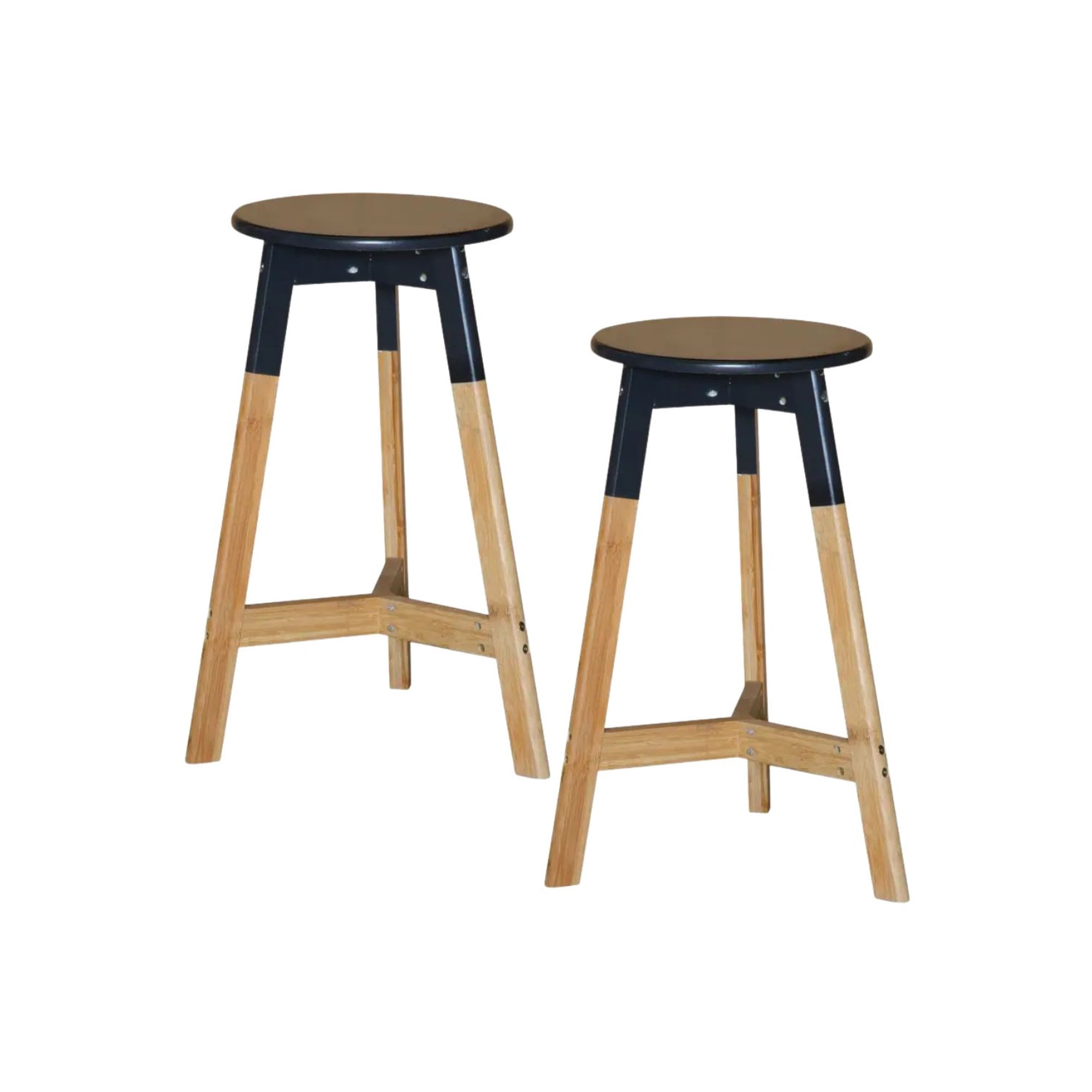 Habita2 Chile - Pack 2 Piso De Bar Sin Respaldo Homelike 65 Cm - Negro