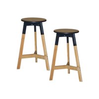 Habita2 Chile - Pack 2 Piso De Bar Sin Respaldo Homelike 65 Cm - Negro