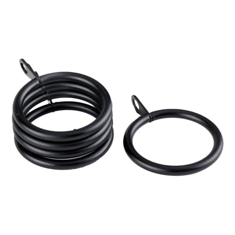 Metalhsa - Pack 10 Unidades Argolla De Metal Negro Para Cortina 19 Mm