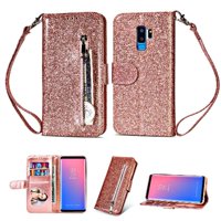 Funda Para Foxdock Elegante Funda Samsung Galaxy S9 Plus Glitter Con Cremallera-Ideal Para El Uso Diario