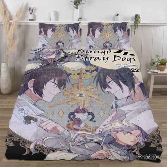 Bungo Stray Dogs Quilts for Queen Bed Bedspreads,Soft Bed Quilt Lightweight Bedspread,Quilted Coverlet
