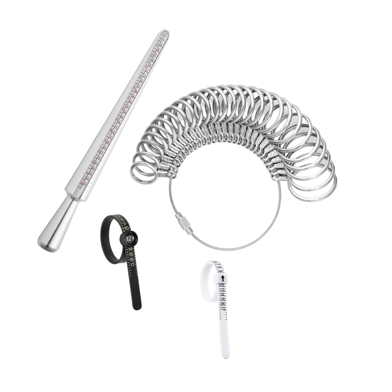 Ioensy - Juego De Herramientas De Medición Para Calibrador De Anillos, Medidor De Tamaño De Joyas, Medidor De Mandril De Anillo