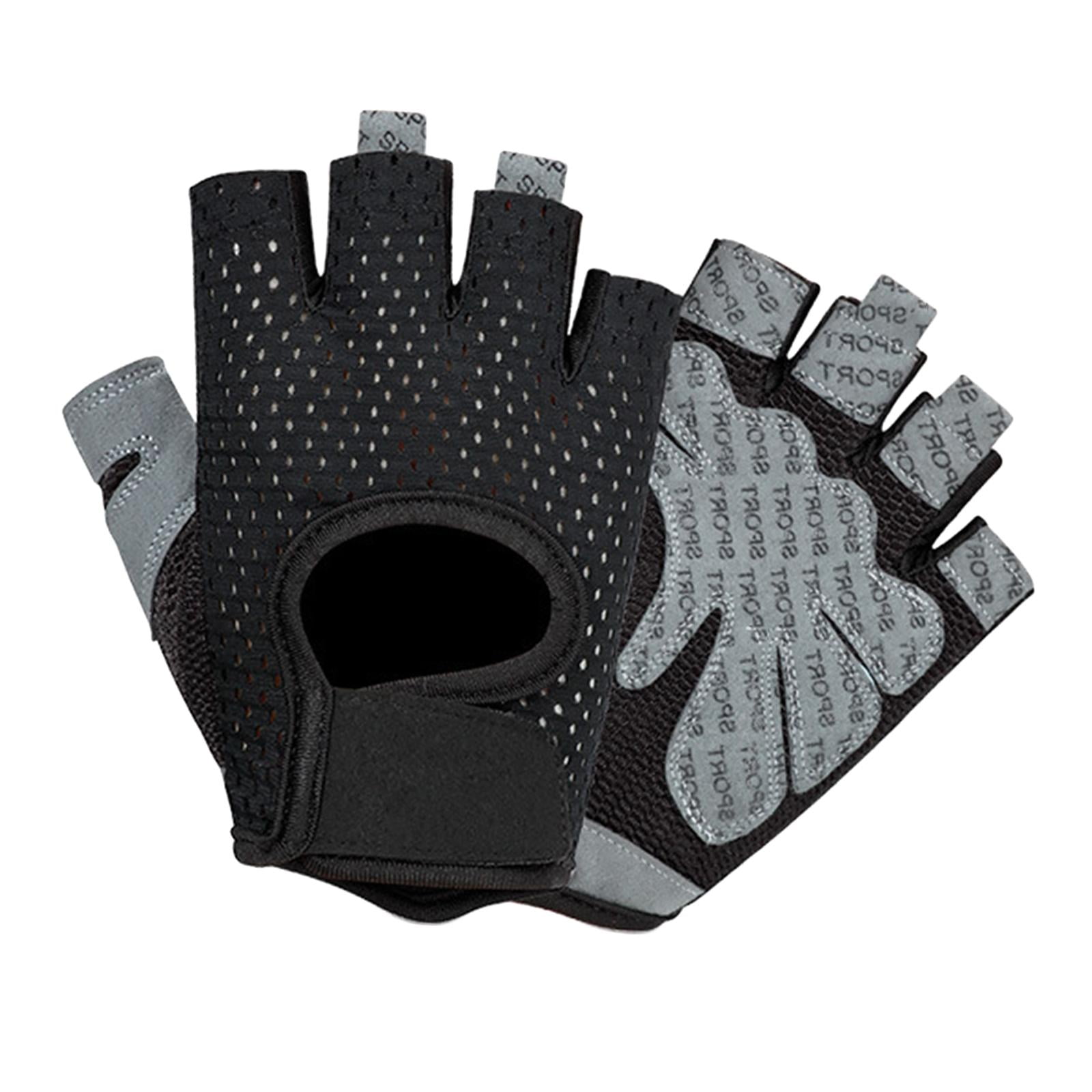 Ioensy - Guantes De Entrenamiento De Verano Levantamiento De Pesas Gimnasio Guantes De Medio Dedo Guantes De Ciclismo Negro M