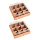 thumbnail image 2 of 2 Uds Cajas De Panadería Cajas De Rejilla Contenedores Cuadrados De Alimentos Para Galletas Fiesta Pastelería 9 Rejilla Inserto Marrón Claro, 2 of 3