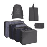 Magideal - Organizadores De Embalaje De Viaje Plegables, 7 Uds., Organizador De Equipaje, Bolsas De Lavandería, Bolsas De Compresión, Organizador De Bolsas, Nail Negro