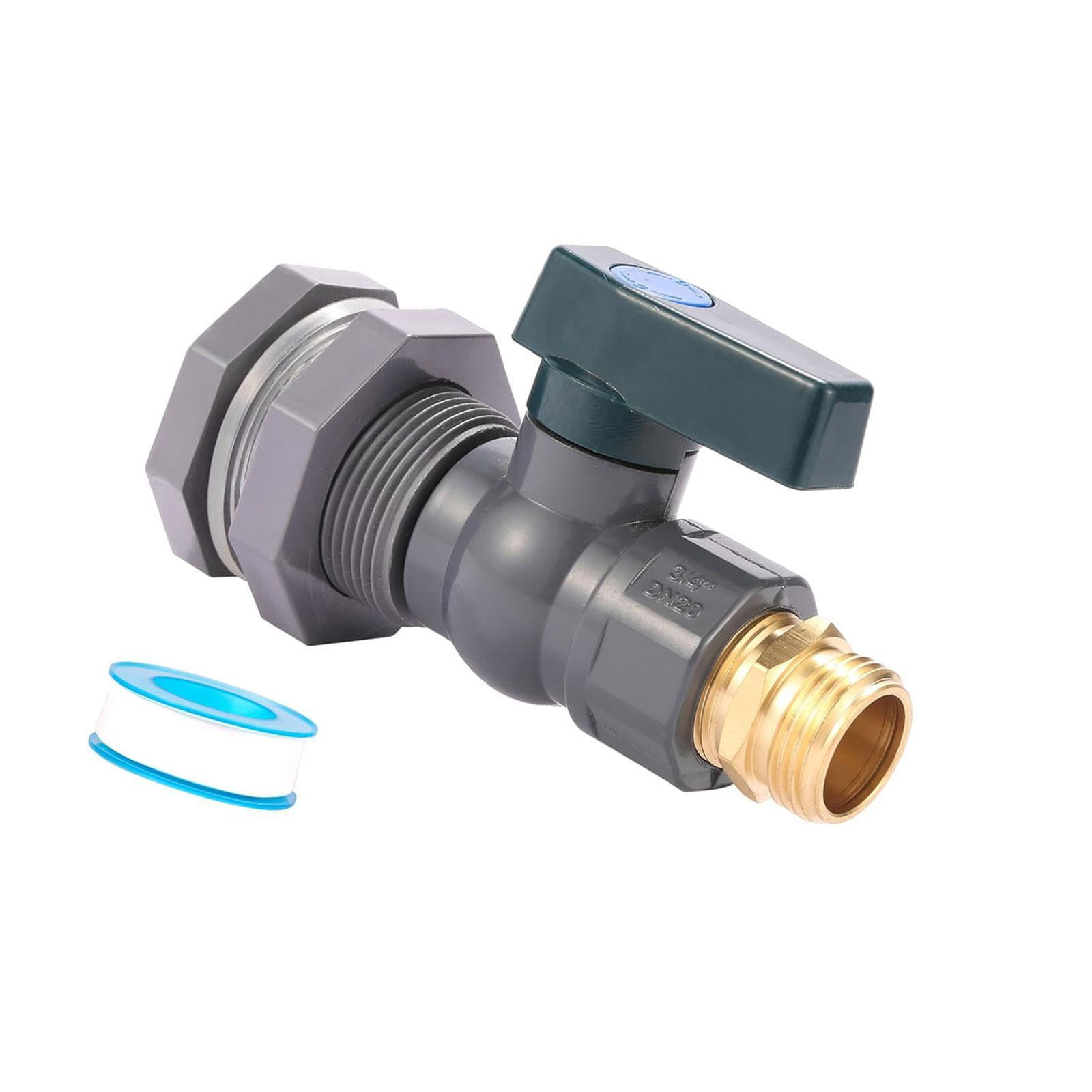 Magideal - Kit De Derivación De Agua De Pvc Para Jardín, Grifo De Jardín Con Válvula Para Barril De Lluvia Y Mamparo De Pvc De 3/4 De Pulgada Para Acuarios Y Bañ