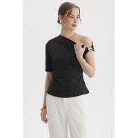 Fashionspark - Polera Mujer Asimétrico Negro - Ll