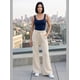 thumbnail image 1 of Pantalón Mujer Flare Pierna Ancha Cintura Elasticada Beige, 1 of 8