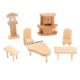 thumbnail image 3 of Juego De Muebles De Casa De Mu?ecas Juego De Sala De Estar De Decoración De Miniaturas De Madera A Escala 1/12, 3 of 5