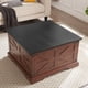 thumbnail image 3 of Farmhouse Coffee Table, Square Wood Table with Large Hidden Storage Compartment for Living Room, Barn design Center Table Rustic Cocktail Table with Hinged Lift Top for Home L31.5''*W31.5''*H18 OAK, 3 of 3