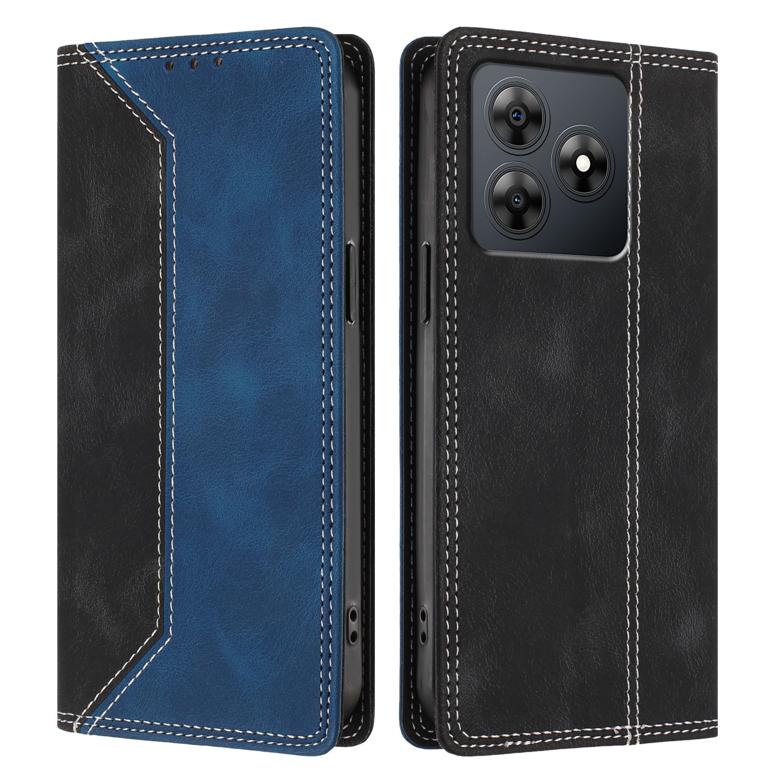 Funda Foxdock Para Blackview Wave 8 De Cuero Premium Bicolor Con Ranuras Rfid, Carcasa Tipo Billetera Antigolpes Y Soporte Plegable