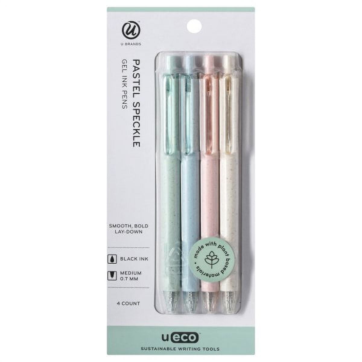 Lapiz Gel U Brands 0.7mm Tinta Negra Pastel Speckle 4un