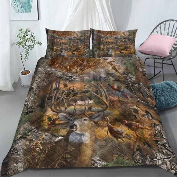 Hunting Camo Quilt Duvet Cover Set Home Textiles Queen Bedding Bedclothes3-Piece Bedding Set