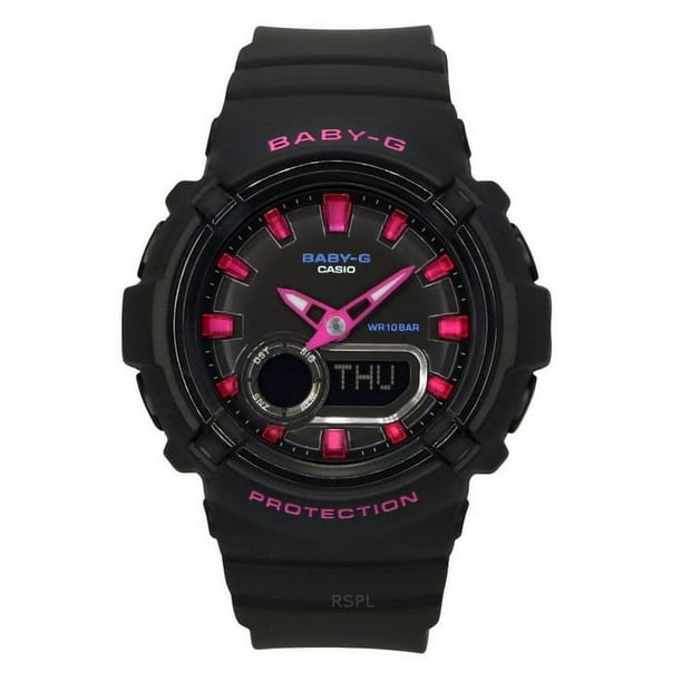 Reloj Baby-g Análogo Digital Correa De Resina Esfera Negra Cuarzo Bga-280dn-1a 100m Para Mujer 