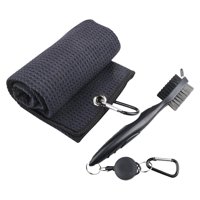 Ioensy - Toalla De Golf Para Bolsas De Golf Golfer Gift Regal Club De Golf Cepille Groove Cleaner Toalla Negra