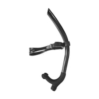 Magideal - Snorkel De Natación Para Natación De Vueltas, Montaje Frontal Central Para Piscina, Aguas Abiertas, Correa Ajustable Para La Cabeza, Boquilla De Silic Negro