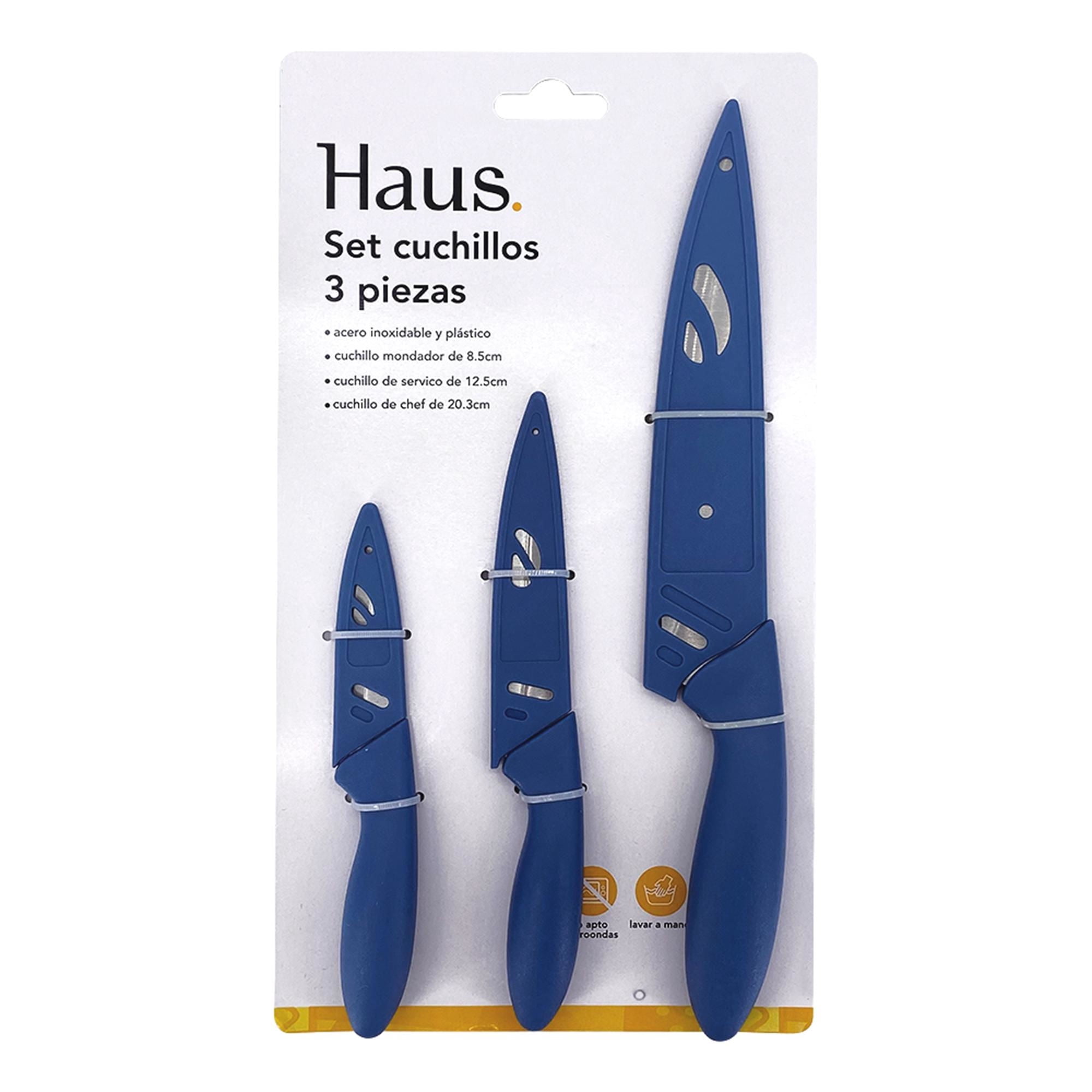 Set De Cuchillo 3 Piezas Acero Inoxidable - Plastico Surtido