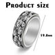 thumbnail image 4 of Anillo giratorio de acero inoxidable, anillo de acero de titanio con diseño de ojo de diablo retro europeo y americano para hombre, 4 of 5
