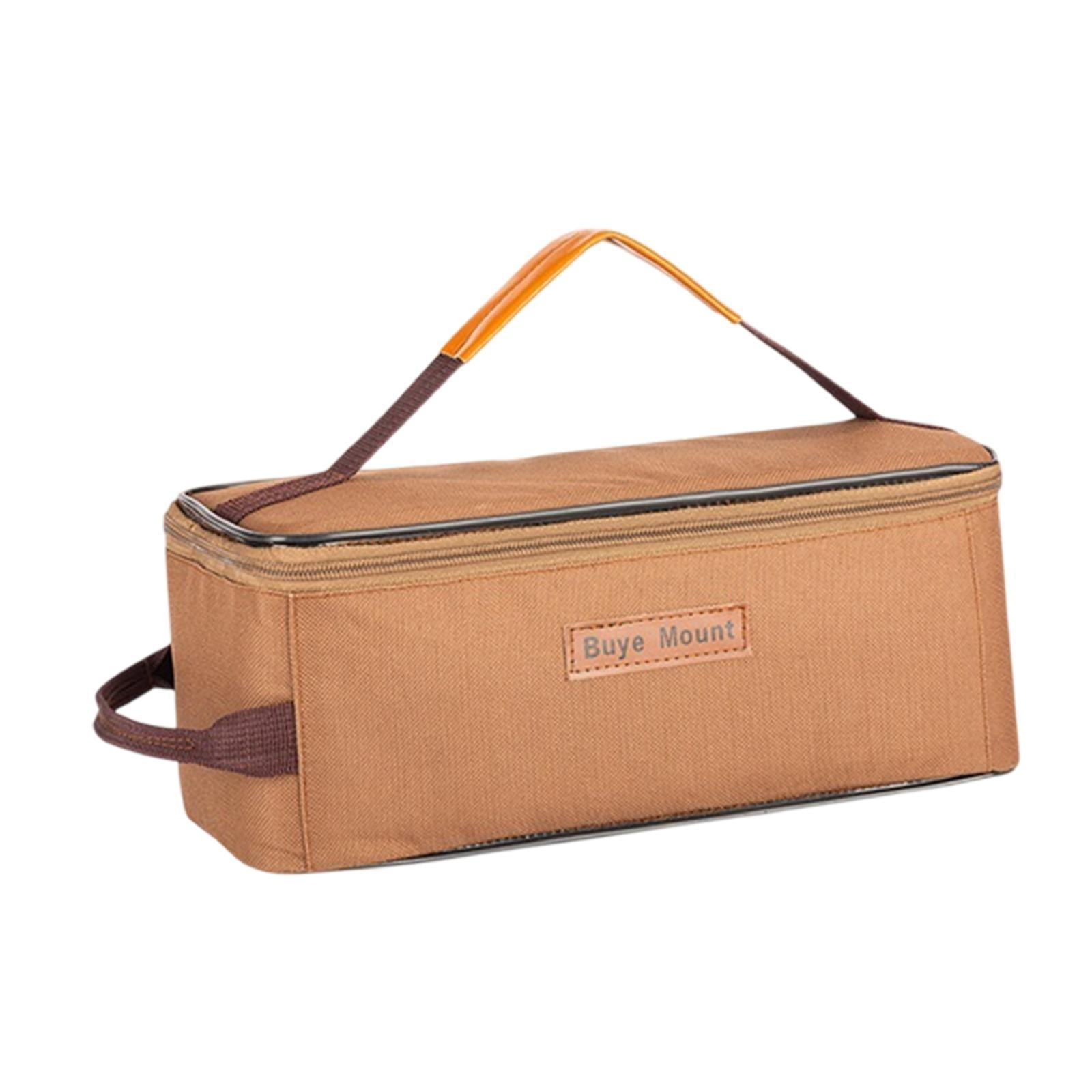 Ioensy - Bolsa De Almacenamiento De Utensilios De Cocina Para Acampar, Bolsa Vacía Para Equipo De Parrilla, Senderismo, Viajes, Marrón