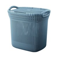 Reyplast - Cesto Moderno Canasto Para Ropa Khipu 40 Litros Con Tapa Color Azul