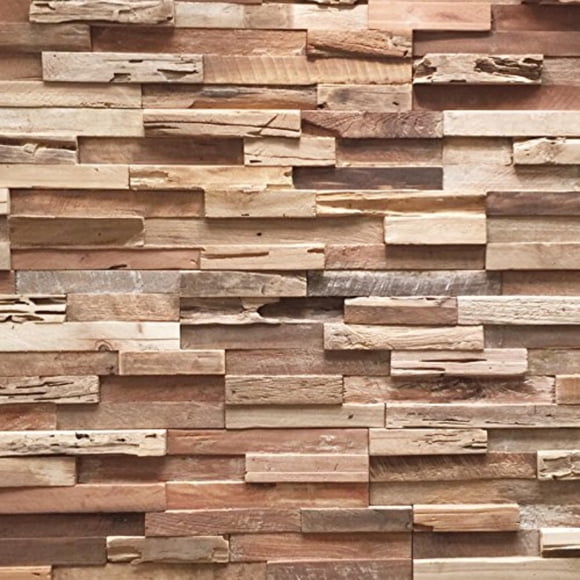 Paneles de pared Wall!Supply de madera de teca – Pack de 10, 0,9 m²