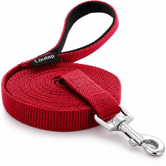 Correa Loutep de 6 m con mango acolchado – Rojo (línea larga)