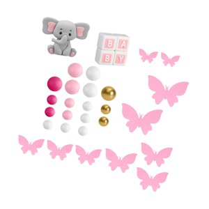 Magideal - -Juego De Decoración Para Tartas, Manualidades Diy, Figuras Ligeras, Decoración Para Tartas De Cumpleaños, Adorno Para Accesorios, Aniversario De Niño Rosa