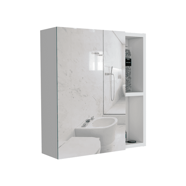 Mueble Botiquin De Baño Con Espejo 49,7x45x12,5 Cm Blanco