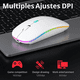 thumbnail image 5 of Mouse Inalámbrico Recargable Dual Bluetooth y USB con Luz RGB 1600 DPI – Ergonómico, Silencioso – Color Blanco, 5 of 6