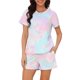 thumbnail image 1 of INSPIRE CHIC Conjuntos de Pijama de Manga Corta para Mujer con Bolsillos, Suave Ropa de Dormir con Botones y Pantalones Cortos con Cintura Elástica L Tie-dye Rosa, 1 of 6