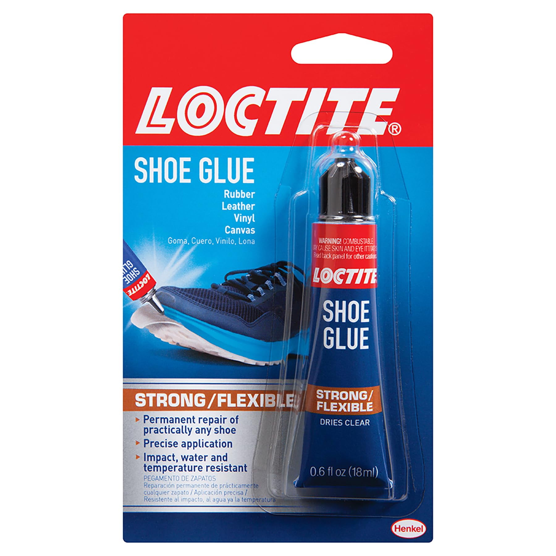 Pegamento Para Zapatos Loctite, Tela Fuerte Y Flexible, 18 Ml, Resistente Al Agua