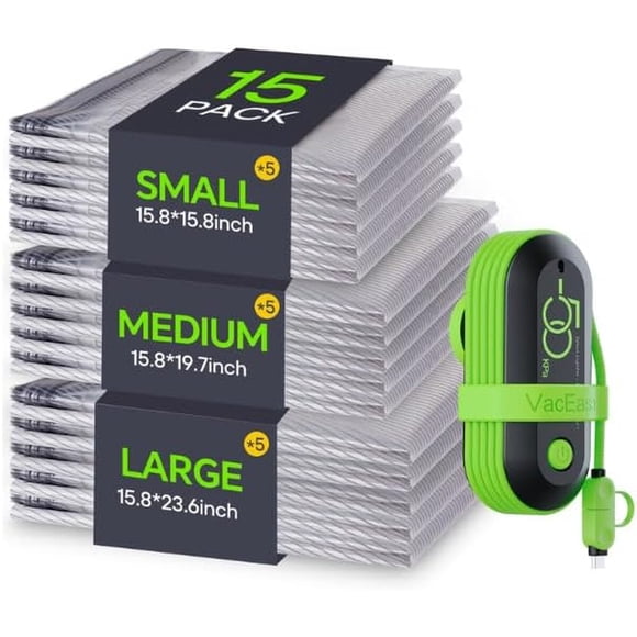 Bolsas al vacío Vacbird V615 15 unidades con bomba USB 50KPa