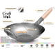 thumbnail image 2 of Wok Craft Wok de acero al carbono martillado a mano, fondo plano, 30 cm con mango, 2 of 7
