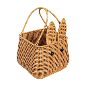 Magideal - Cesta De Mimbre De Pascua Para Organizar Aperitivos, Cesta Para Servir, Cesta Doméstica, Bolsa De Mano De Ratán, Cesta De Picnic Para Sala De Estar, H