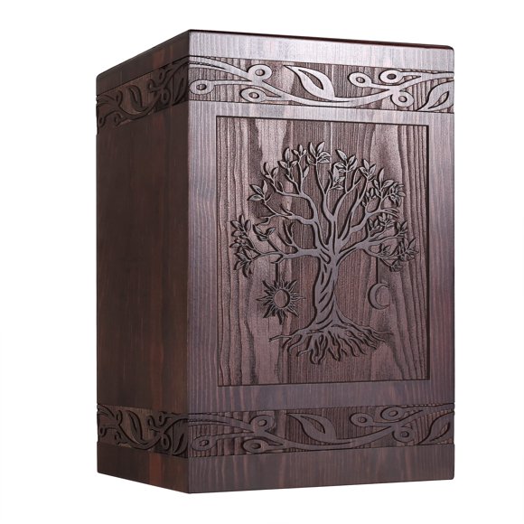 Urnas crematorias DGDCDV de madera con forma de árbol de la vida para adultos, 10 litros