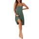 thumbnail image 2 of INSPIRE CHIC Vestido de Noche para Mujer de Mezcla de Algodón sin Mangas con Tirantes Finos y Detalle de Espalda Cruzada, Ropa de Casa hasta la Rodilla, Talla L, Verde, 2 of 6