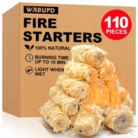 Fire Starter Wabupd, 110 Unidades, Natural, Para Chimenea Y Barbacoa