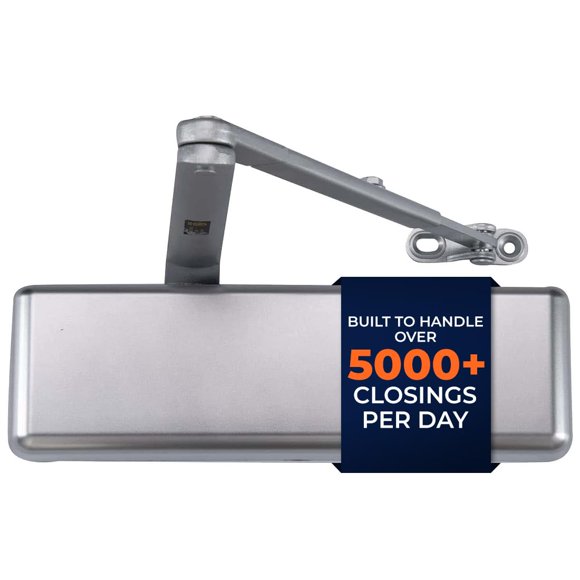 Cierrapuertas Boomerang D9016 de Aluminio Resistente Plata