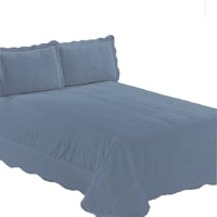 Mallorca - Quilt Bordado Aqua Versailles Liso 2 Plazas