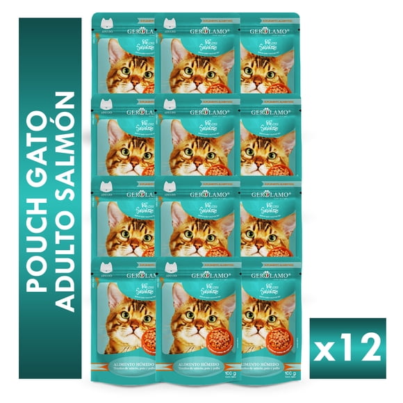 Alimento Húmedo Gato Adulto Gerolamo Pouch Salmón 100g X12