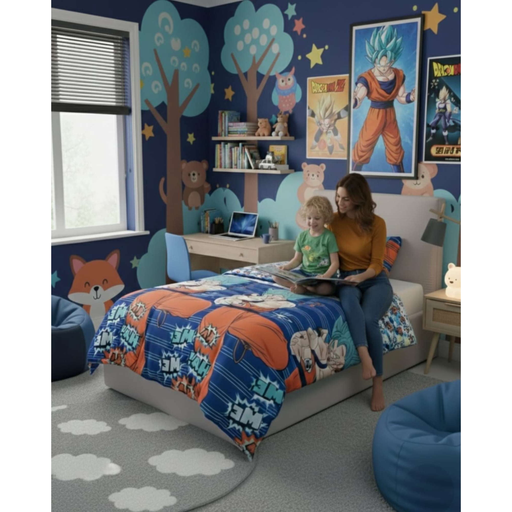 Mylhogar - Plumon Relleno Mas Juego De Sabanas Plaza Y Media Dragon Ball