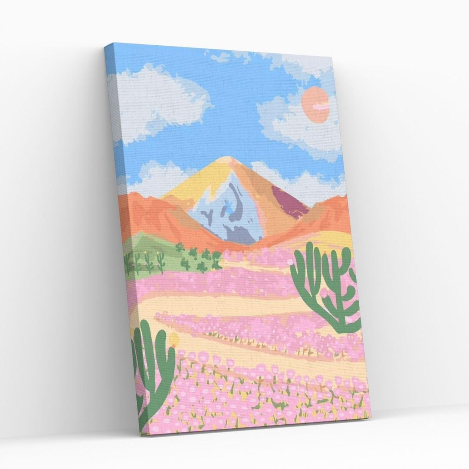 Papaya Project - Pintura Con Números En Bastidor 40X50 - Atacama Mágico - Painting By Numbers Rosa