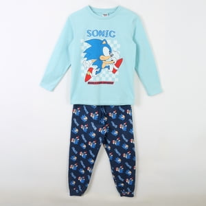 Pijama Manga Larga Niño Sonic Corriendo Celeste Sonic