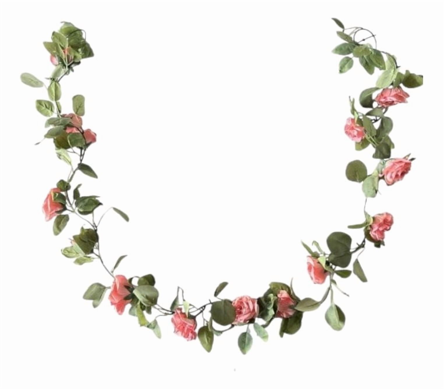 Genérico - Flores Articiales Rosas Enredadera Elegante Guirnalda Jhn